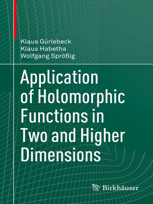 cover image of Application of Holomorphic Functions in Two and Higher Dimensions